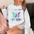 I Wear Teal Purple In Memory Of My Son Suicide Awareness Premium Tri-Blend Unisex Hoodie