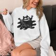 Yk2 Grunge Scary Cat With Tail Tomboy 90s Nostalgia Indie Unisex Hoodie