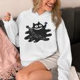 Yk2 Grunge Scary Cat With Tail Tomboy 90s Nostalgia Indie Unisex Hoodie