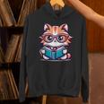 Adorable Book Lover Maine Coon Cat With Reading Glasses Cute Unisex Hoodie