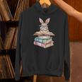 Books Bookworm Reader Book Cute Reading Bunny With Glasses Unisex Hoodie