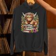 Bookworm Cute Highland Cow Reading Book Unisex Hoodie