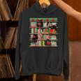 Christmas Cat Santa Bookshelves Book Lover Reader Unisex Hoodie