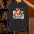 Christmas Gingerbread Man Reading Book Snowflake Teacher Unisex Hoodie
