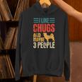 Chug Dog Retro Vintage Pughuahua Owner Fur Parent Introvert Unisex Hoodie
