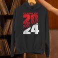 Class Of 2024 High School Senior Graduation Red Sports Style Unisex Hoodie