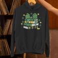 Coquette Bow Books St Patrick's Shamrock Bookworm Librarian Unisex Hoodie