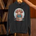 Cute Baby Highland Cow Reading Book Bookworm For Men Women Unisex Hoodie
