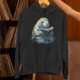 Cute Manatee Reading Book Bookworm Readers Manatee Lover Unisex Hoodie