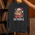 Ew People Capybara Christmas Introvert Holiday Humor Unisex Hoodie Ew People Capybara Christmas Introvert Holiday Humor Unisex Hoodie
