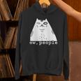 Ew People Introvert Sayings Sarcastic Cat Quote Unisex Hoodie