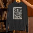Floral The Reader Tarot Card Skeleton Reading Book Unisex Hoodie