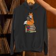 Fox Books Read Reading Librarian America Men Women Kids Unisex Hoodie