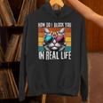 Introvert Cat How Do I Block You Retro Cat Sarcastic Men Women Girls Unisex Hoodie