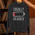 Introvert Socially Drained Battery Unisex Hoodie Introvert Socially Drained Battery Unisex Hoodie