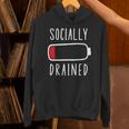 Introvert Socially Drained Battery Unisex Hoodie Introvert Socially Drained Battery Unisex Hoodie