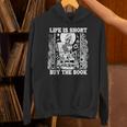 Life Is Short Buy The Book Introvert Skeleton Reading Unisex Hoodie