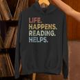 Life Happens Reading Helps Book Lovers Vinage Unisex Hoodie Life Happens Reading Helps Book Lovers Vinage Unisex Hoodie