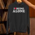 I Love Being Alone Introvert & Anxious Girl Red Heart Unisex Hoodie