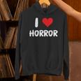 I Love Horror Heart Movies TV Show Books Writing Read Unisex Hoodie