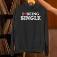 I Love Being Single Red Heart Anxious & Introvert Girl Club Unisex Hoodie