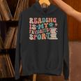 Reading Is My Favorite Sport Retro Groovy Book Lovers Unisex Hoodie