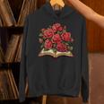 Red Roses Flowers Book Floral Unisex Hoodie Red Roses Flowers Book Floral Unisex Hoodie