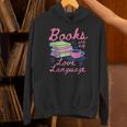 Retro Books Are My Love Language Valentine Book Lovers Unisex Hoodie