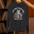 Retro I Just Want To Read Books And Pet Cats Unisex Hoodie