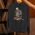 Skeleton Reading Book Halloween Bookworm Bibliophile Reader Unisex Hoodie