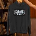 VHS Tape Rewind Glitch 90s Retro Nostalgia Please Rewind Unisex Hoodie