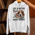 Basset Hound Dog Breed Life Is Better With Books And a For Men Women Girls Kids Unisex Hoodie Basset Hound Dog Breed Life Is Better With Books And a For Men Women Girls Kids Unisex Hoodie