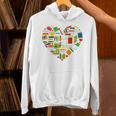 Book Lover Librarian Books Heart Valentine Unisex Hoodie