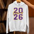 Class Of 2026 Graduation Varsity Purple And Yellow Letters Unisex Hoodie