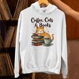 Coffee Cats And Books Lover For Women & Girls Coffee Unisex Hoodie