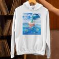 Frutiger Aero Aesthetic Tech Bubble Tea Boba Milktea Fishes Unisex Hoodie