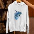 Frutiger Aero Splashy Dolphin Y2k Aesthetic Graphic Premium Unisex Hoodie