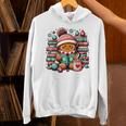 Gingerbread Reading Book Lovers Christmas Bookworm Librarian Premium Unisex Hoodie
