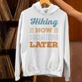 Hiking Now Minimal Socializing Introvert Vintage Unisex Hoodie