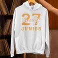 Junior Class 2027 Graduation Back To School Orange Letters Premium Tri-Blend Unisex Hoodie