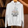 Live Laugh & Love Books Reading Butterfly Book Lover Bookish Premium Unisex Hoodie