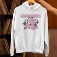 Nostalgia 80s 90s Retro Style Graphics Rose Pink Flower Unisex Hoodie