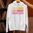 Peace Love Engineering Engineer School Graduation Retro Unisex Hoodie