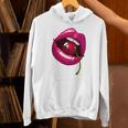 Rainbow Lips With a Cherry In The Mouth 80s Nostalgia Premium Tri-Blend Unisex Hoodie
