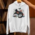 Retro Cute Cat Floral Book Librarian Vintage Floral Cat Book Unisex Hoodie Retro Cute Cat Floral Book Librarian Vintage Floral Cat Book Unisex Hoodie