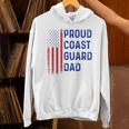 Retro Proud Coast Guard Dad Graduation Dad Usa Flag Outfit Unisex Hoodie