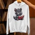 Scottish Terrier Reading a Book Dog Unisex Hoodie