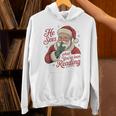 He Sees What You'Ve Been Reading Bookish Christmas Humor Unisex Hoodie He Sees What You'Ve Been Reading Bookish Christmas Humor Unisex Hoodie