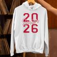 Senior 2026 Graduation Varsity Red Letters On The Back Unisex Hoodie