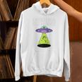 I Wanna Go Home Introvert UFO UAP Flying Saucer Trippy Alien Raglan Baseball Tee Unisex Hoodie